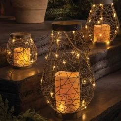 Gerson LED Lantern/Flameless Candle With Timer (43679) -Yard Decorations Store 43668amd