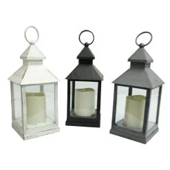 Gerson Holiday Lantern With Timer (set Of 3) (43873)