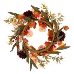 Vickerman Artificial Unlit Christmas Wreath Candle Ring (695531) -Yard Decorations Store 695531backmd
