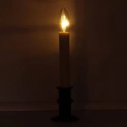 Celestial Lights Taper Candle With Traditional Base (707941) -Yard Decorations Store 707941darkmd